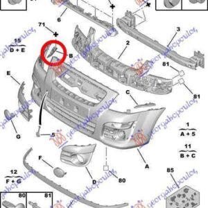 014004281 Citroen C2 2008-2010 | Βάση Προφυλακτήρα Εμπρός Δεξιά