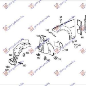 014300822 Mercedes-Benz C-Class 2007-2011 | Θόλος Πλαστικός Εμπρός Αριστερός