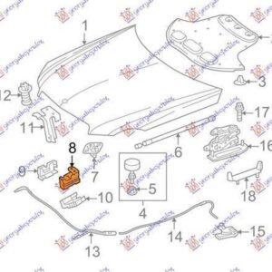 014307150 Mercedes-Benz C-Class 2007-2011 | Κλειδαριά Μετώπης Αριστερή/Δεξιά