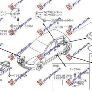 018400831 Nissan Almera Liftback 2000-2006 | Ποδιά Μηχανής Δεξιά
