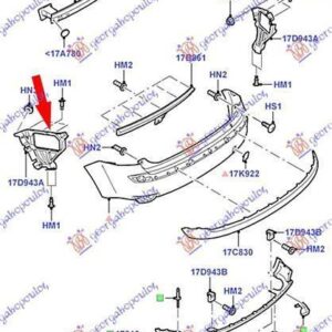 037504302 Ford Focus 2008-2011 | Βάση Προφυλακτήρα Πίσω Αριστερή