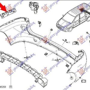 036704306 Dacia Logan-MCV/Express-Pick-up 2005-2012 | Βάση Προφυλακτήρα Πίσω Δεξιά