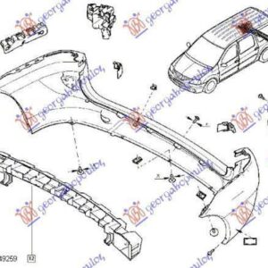 036704307 Dacia Logan-MCV/Express-Pick-up 2005-2012 | Βάση Προφυλακτήρα Πίσω Αριστερή