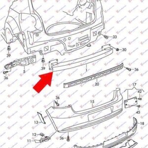 876103850 VW Polo Cross 2009-2017 | Τραβέρσα Προφυλακτήρα Πίσω