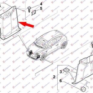 290100831 Fiat Punto 2012- | Ποδιά Μηχανής Δεξιά