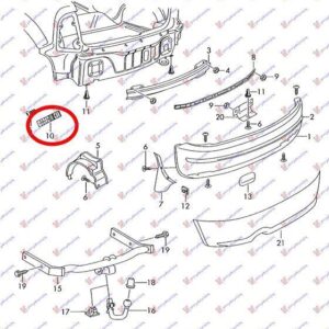 043804306 Skoda Fabia 1999-2007 | Βάση Προφυλακτήρα Πίσω Δεξιά