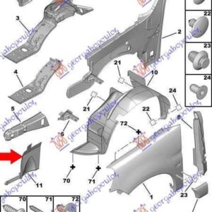 044700832 Peugeot Partner 2002-2008 | Ποδιά Μηχανής Αριστερή