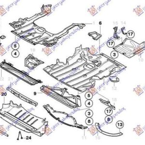 060500841 BMW 3 Series Coupe/Cabrio 2007-2011 | Ποδιά Μηχανής Εμπρός Δεξιά