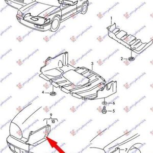 063400841 VW Vento 1992-1998 | Ποδιά Μηχανής Δεξιά