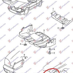 063400842 VW Vento 1992-1998 | Ποδιά Μηχανής Αριστερή