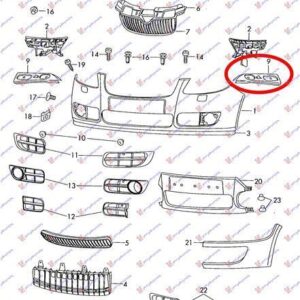 066604282 Skoda Fabia 2007-2010 | Βάση Προφυλακτήρα Εμπρός Αριστερή