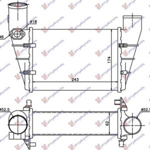 063906200 VW Passat 1997-2000 | Ψυγείο Intercooler Βενζίνη/Πετρέλαιο