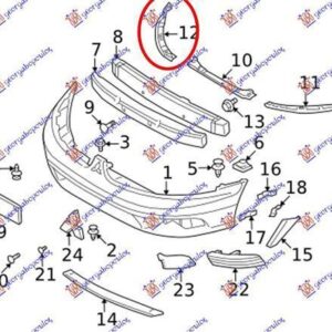 080104281 Mitsubishi Outlander 2003-2007 | Βάση Προφυλακτήρα Εμπρός Δεξιά