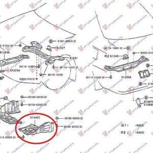 088700832 Toyota Corolla Sedan/Station Wagon 1992-1996 | Ποδιά Μηχανής Αριστερή