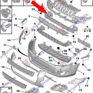 094103840 Peugeot Partner 2008-2015 | Τραβέρσα Προφυλακτήρα Εμπρός