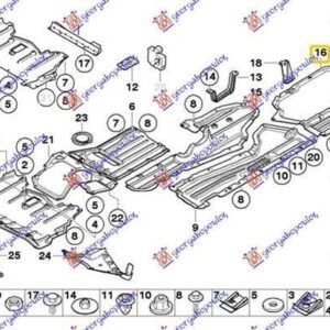 162000841 BMW X6 2008-2014 | Ποδιά Μηχανής Πίσω Δεξιά