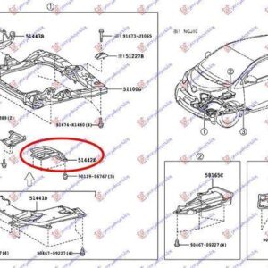 095100832 Toyota IQ 2009-2016 | Ποδιά Μηχανής Αριστερή