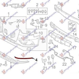 132304012 Audi A3 Sport Sedan/Cabrio 2016-2020 | Διακοσμητικό Προφυλακτήρα Εμπρός Αριστερό