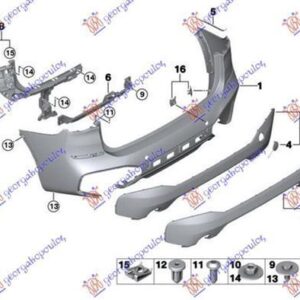 150304307 BMW X1 2019-2022 | Βάση Προφυλακτήρα Πίσω Αριστερή