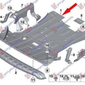 153100830 BMW X3 2014-2017 | Ποδιά Μηχανής