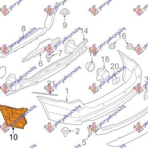 154404301 BMW 3 Series Gran Turismo 2012-2020 | Βάση Προφυλακτήρα Πίσω Δεξιά