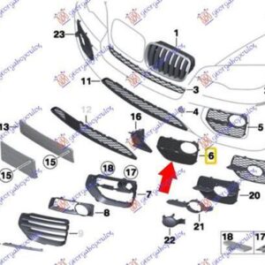 162004811 BMW X6 2008-2014 | Δίχτυ Προφυλακτήρα Εμπρός Δεξιό