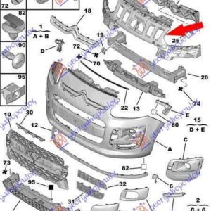 198004280 Citroen C3 Picasso 2009-2012 | Ενίσχυση Προφυλακτήρα Εμπρός