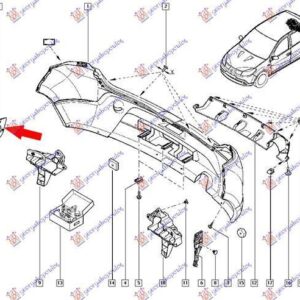 223004301 Dacia Sandero 2012-2016 | Βάση Προφυλακτήρα Πίσω Δεξιά