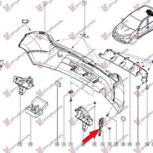 223004302 Dacia Sandero 2012-2016 | Βάση Προφυλακτήρα Πίσω Αριστερή