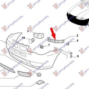 296004281 Fiat Strada 2005-2014 | Βάση Προφυλακτήρα Εμπρός Δεξιά