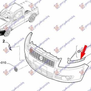 296104282 Fiat Strada 2012- | Βάση Προφυλακτήρα Εμπρός Αριστερή