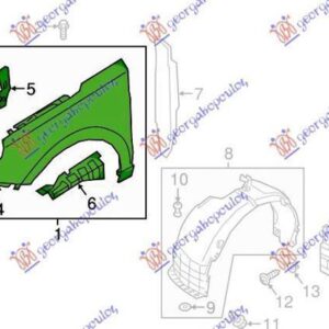 368400661 Hyundai i30 Fastback 2017-2020 | Φτερό Εμπρός Δεξιό