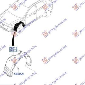 368300822 Hyundai i30 Hatchback/Estate 2017-2020 | Θόλος Πλαστικός Εμπρός Αριστερός