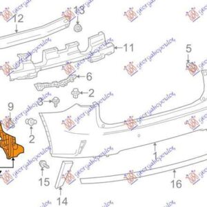 485404303 Lexus RX 2020-2023 | Βάση Προφυλακτήρα Πίσω Δεξιά