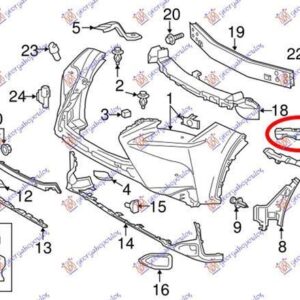 488004281 Lexus NX 2014-2017 | Βάση Προφυλακτήρα Εμπρός Δεξιά