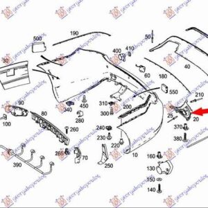 525104303 Mercedes-Benz E-Class Coupe/Cabrio 2013-2016 | Βάση Προφυλακτήρα Πίσω Δεξιά