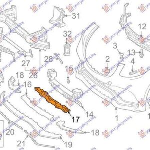 527804280 Mercedes-Benz GLS 2015-2019 | Ενίσχυση Προφυλακτήρα Εμπρός