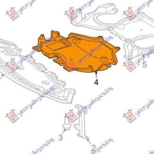 536100845 Mercedes-Benz C-Class 2014-2018 | Ποδιά Μηχανής