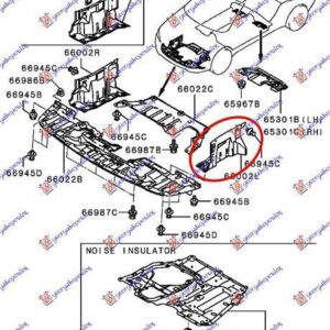 067400832 Mitsubishi Outlander 2007-2011 | Ποδιά Μηχανής Αριστερή