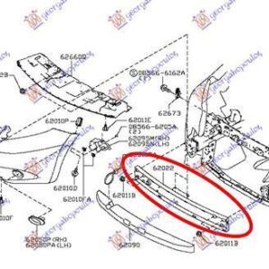 582003840 Nissan Note 2013- | Τραβέρσα Προφυλακτήρα Εμπρός