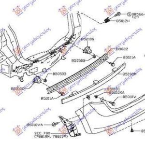 582004302 Nissan Note 2013- | Βάση Προφυλακτήρα Πίσω Αριστερή