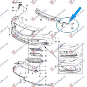 600504283 Opel Astra 5θυρο/Station Wagon 2019-2021 | Βάση Προφυλακτήρα Εμπρός Δεξιά