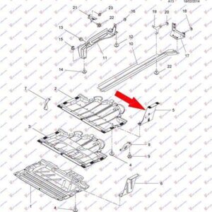 578500831 Nissan NV300 2016- | Ποδιά Μηχανής Δεξιά