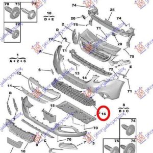 633100835 Peugeot 2008 2016-2019 | Ποδιά Προφυλακτήρα Εμπρός