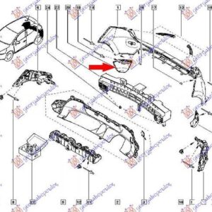 670003991 Renault Clio 2013-2016 | Άκρο Προφυλακτήρα Πίσω Δεξιό