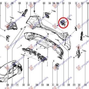 671104307 Renault Scenic/Grand Scenic 2016- | Βάση Προφυλακτήρα Πίσω Αριστερή