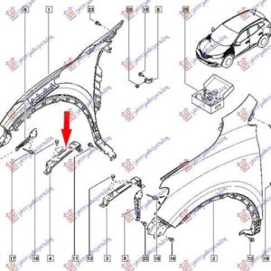 676004291 Renault Kadjar 2015-2019 | Βάση Φτερού Εμπρός Δεξιά