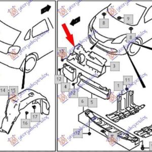 801004900 Suzuki Baleno 2016- | Αντιθορυβικό Προφυλακτήρα Εμπρός Αριστερό