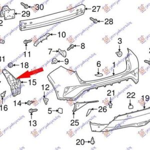 829504306 Toyota C-HR 2016-2019 | Βάση Προφυλακτήρα Πίσω Δεξιά