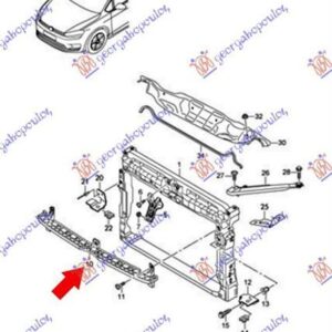 875103835 VW Golf Sportsvan 2014-2018 | Τραβέρσα Προφυλακτήρα Εμπρός